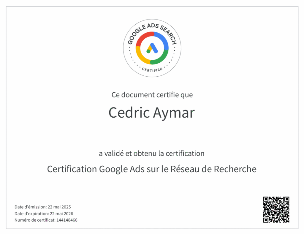google-search-certification-cedric-aymar