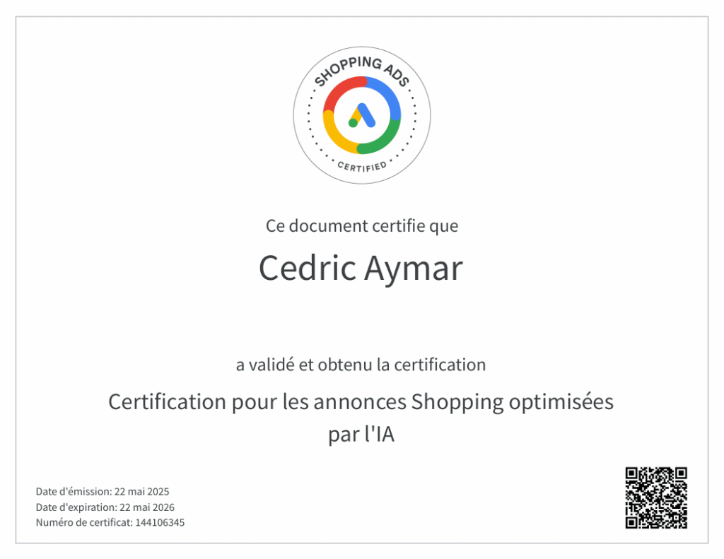 cedric-aymar-google-shopping-certification